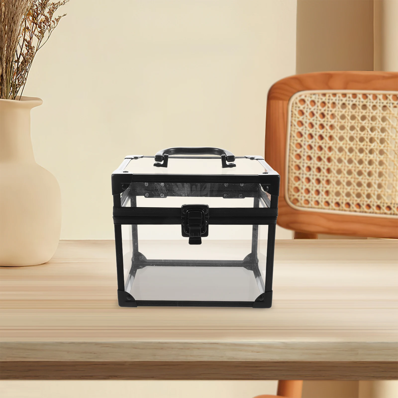 

Vinyl Record Storage Box Transparent Acrylic Cd Dvd Organizer 6.88x5.89x4.91in Desk Storage Case Vinyl Record Holder Home Album