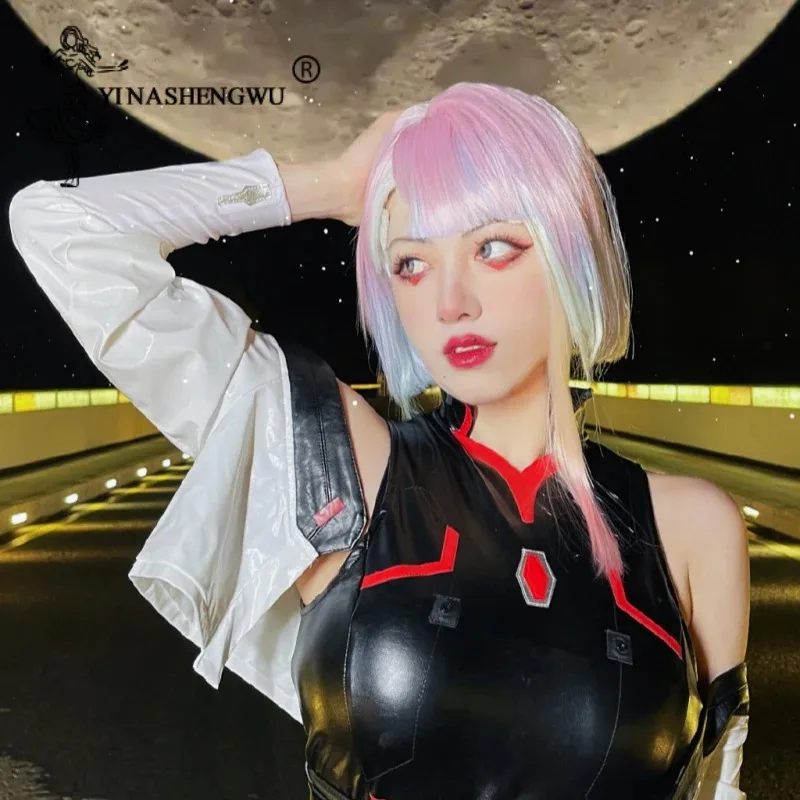 SS13Game disfraz Cyberpunk Cosplay Anime Edgerunners mono Sexy para mujer mono peluca Lucy uniforme de juego de rol coágulo de Halloween