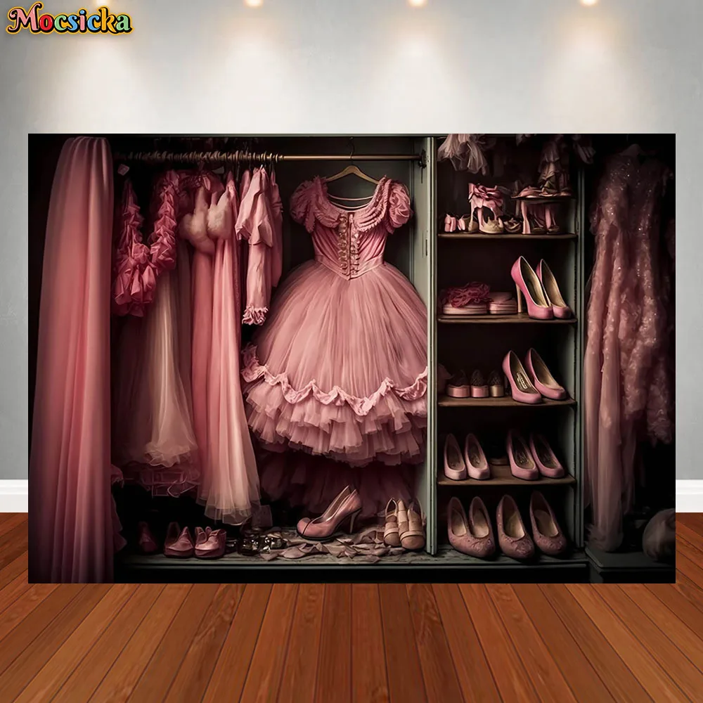 Barbis Pink Backdrops for Birthday Party Decorations Supplies Barbie Baby Shower Photo Background for Girl Birthday Party