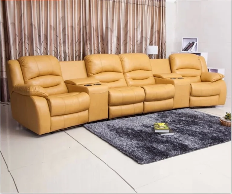Comfortable VIP Home Cinema Theater Recliner Leather Sofa with Storage