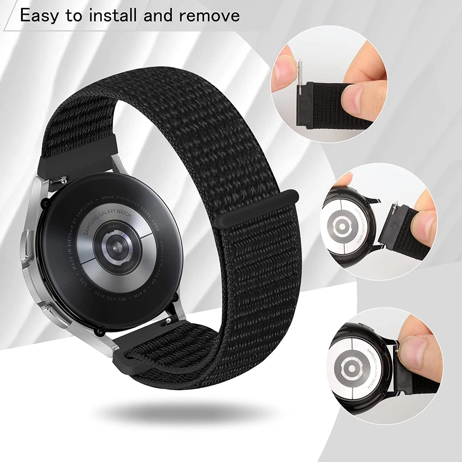 22mm 20mm Nylon Loop Strap For Amazfit Helio/Bip 6/Active 2/Balance 2 Flag Style Bracelet Wristband For Amazfit GTR 4/GTS 4 mini view 2