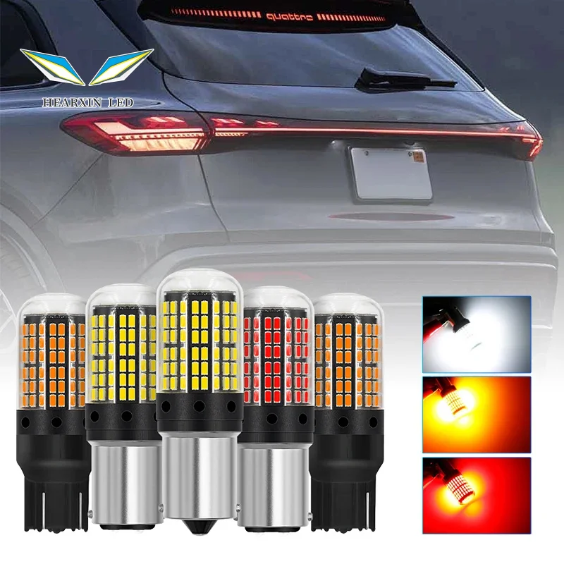 

2pcs 1156 BA15S P21W BAU15S PY21W T20 7440 W21W 1157 P21/5W W21/5W 7443 LED Bulbs 3014 144SMD LED CanBus lamp Turn Signal Light