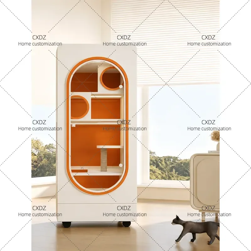 Indoor Cat Villa with Integrated Litter Box Smart Pet House Cage Nest All Season Universal Temperature Control for Cats