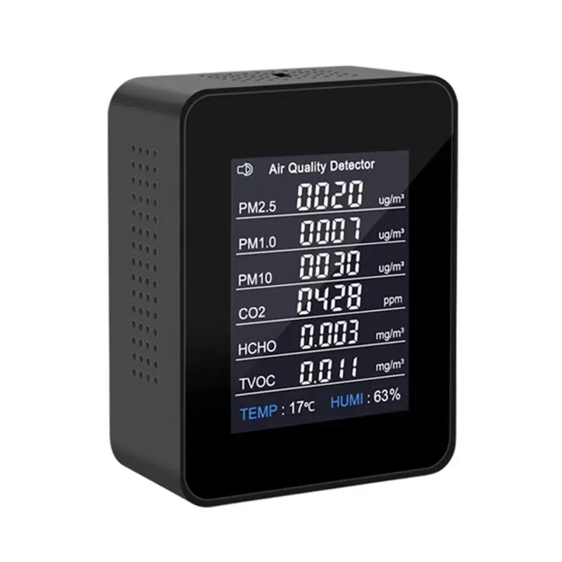 Multifunctional 8 In 1 Digital Air Quality Monitor Home Air Detector