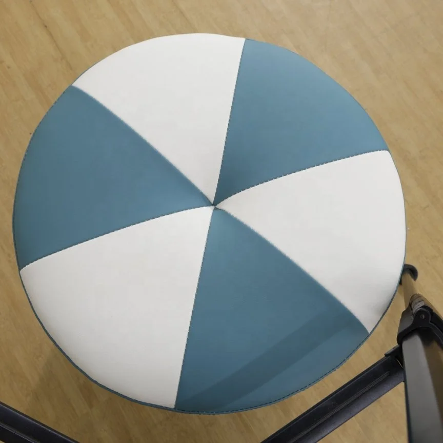 مقعد عثماني من الجلد الأزرق الفاخر بإطار خشبي فاخر إسفنجة عالية المرونة للاستخدام المنزلي وغرفة المعيشة وغرفة الطعام والحمام #6