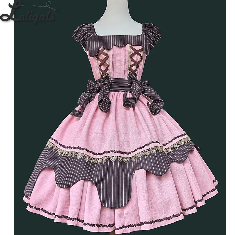 Vestido Sweet Lolita Vestido de fiesta midi de manga corta de Infanta ~ Fragola y Chocolate