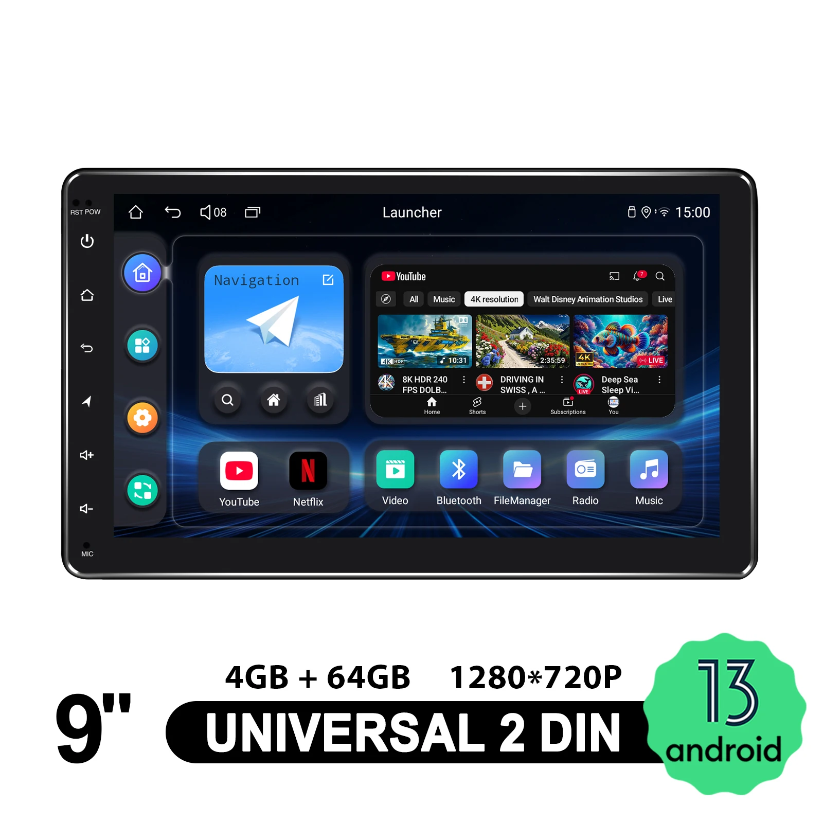 Obrázek 3: JOYING 9 palec autoradio auto rádio stereo dvojitý 2se DIN hlava jednotka multimediální hráč s bezdrátový jablko Carplay Android auto