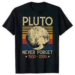 2024 Summer Men's T-shirt Never Forget Pluto Printed T-shirt Casual Sports Cotton Short Sleeve Oversized Tee Shirt Men Clothes