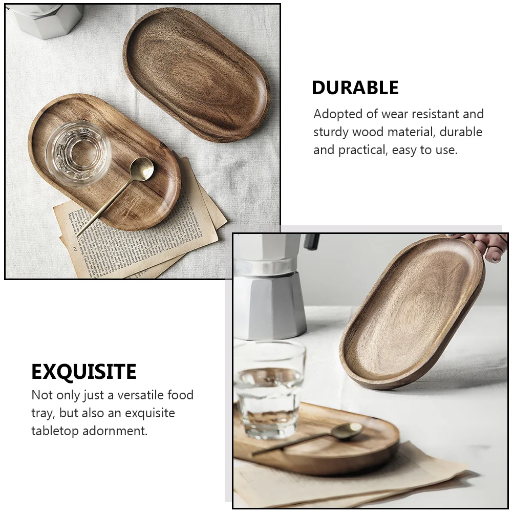 1 قطعة صينية طعام خشبية الطبيعية السنط الخشب تخدم لوحة للوجبات الخفيفة الحلويات الفواكه السوشي الخبز شاي بعد الظهر أدوات المائدة الزخرفية