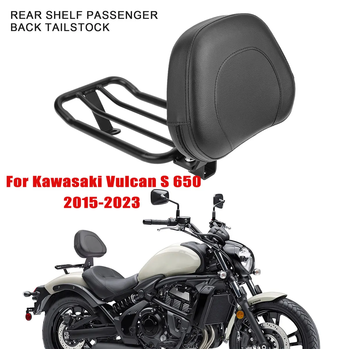 

Motorcycle backrest Rear Backrest Pad Luggage Rack removable For Kawasaki Vulcan S 650 VN650 EN650 2015-2023 2019 2022 2021 2020