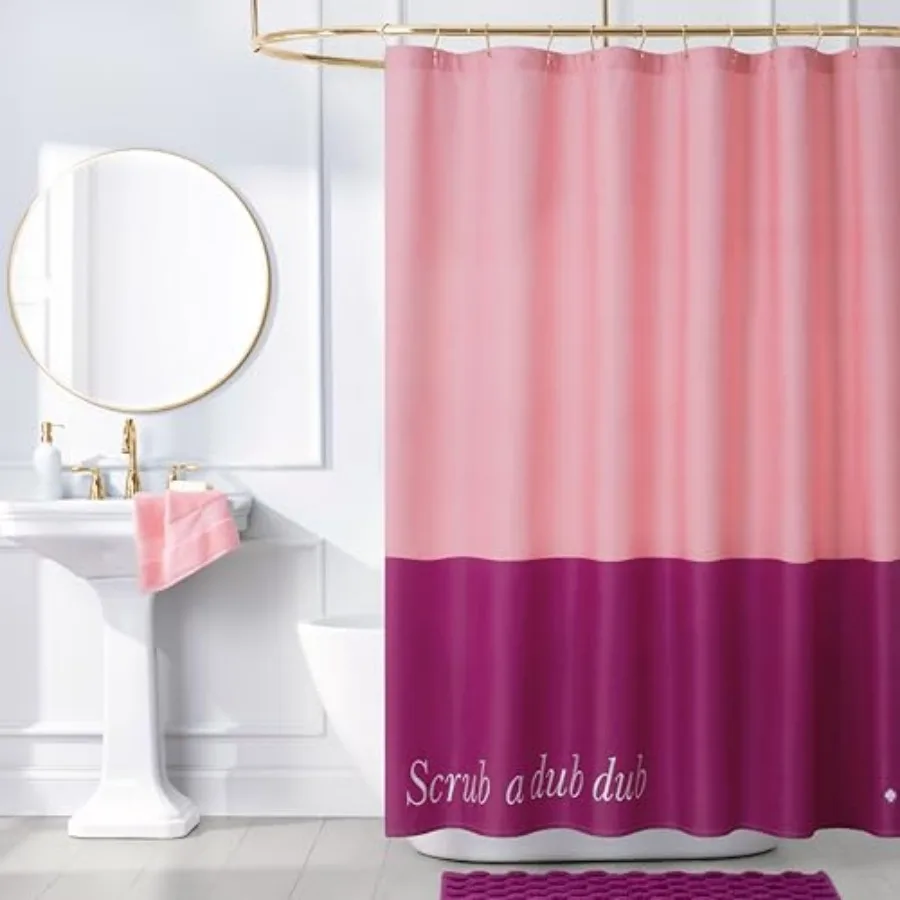 

Scrub A Dub Dub Color Block Shower Curtain, 72 in x 72 in, Made from 100% Cotton, Machine Washable, Two-Tone Shower Curtain