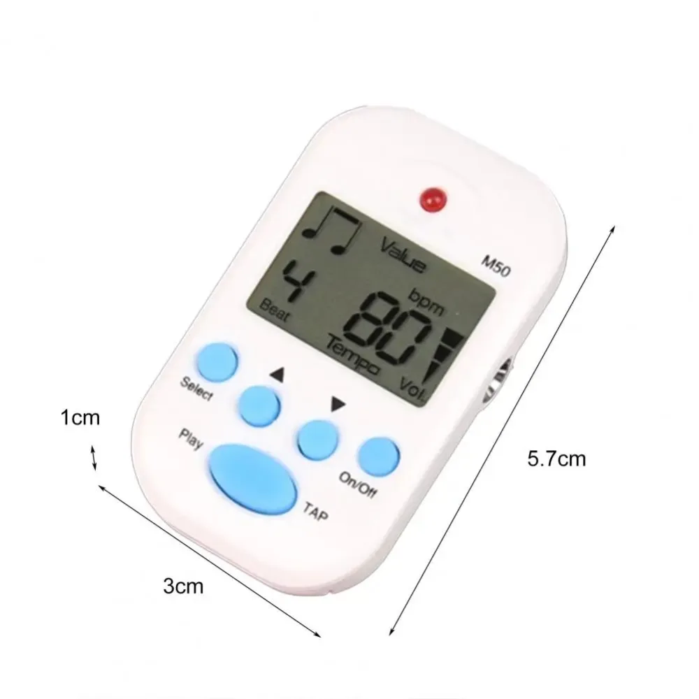 LCD Mini Metronome Professional Earphone Output Clip-on Pocket Metronome Plastic Lightweight Digital Beat Tempo Metronome Bass view 6