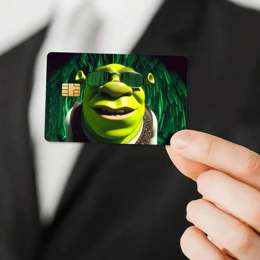 ملصق فيلم S-shreks 5 ملصق ديكور مقاوم للماء غطاء جلدي لبطاقة الائتمان وملصقات حافلة البنك الأمامية