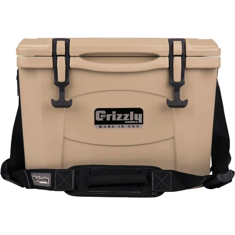 

Grizzly 15 Cooler15 qt Ice Chest Durable Rotomolded Insulated Made in USA Warranty for Life For Beach Boat Camping Fishing Tan