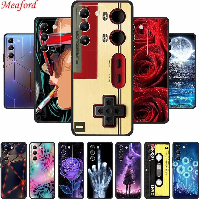 Phone Case For Vivo V30 Lite 4G Back Cover Case New Photos Black Silicone Soft Coque For Vivo V30 Lite Case V30Lite 6.67