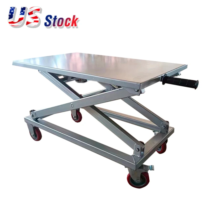 US Stock CALCA Height Adjustable 23.6x37.4in Heat Printing Equipment Platform Cart Portable Cart 300kg Capacity 17in to 40in