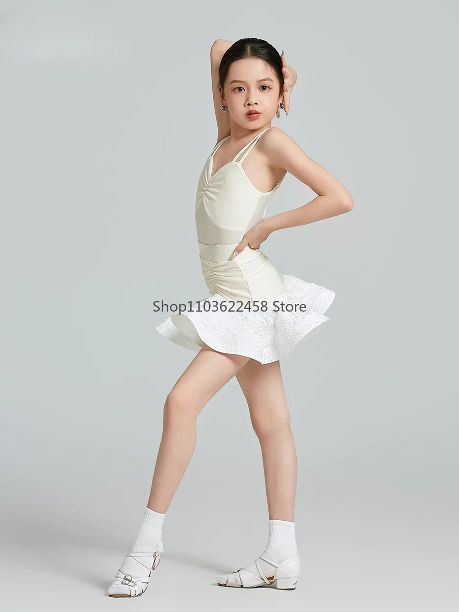 Rumba Tango Samba Latin Dance Dress Girls Child Competition Ballroom Dance Dresses Girls Latin Practice Clothes Kids Dance Skirt