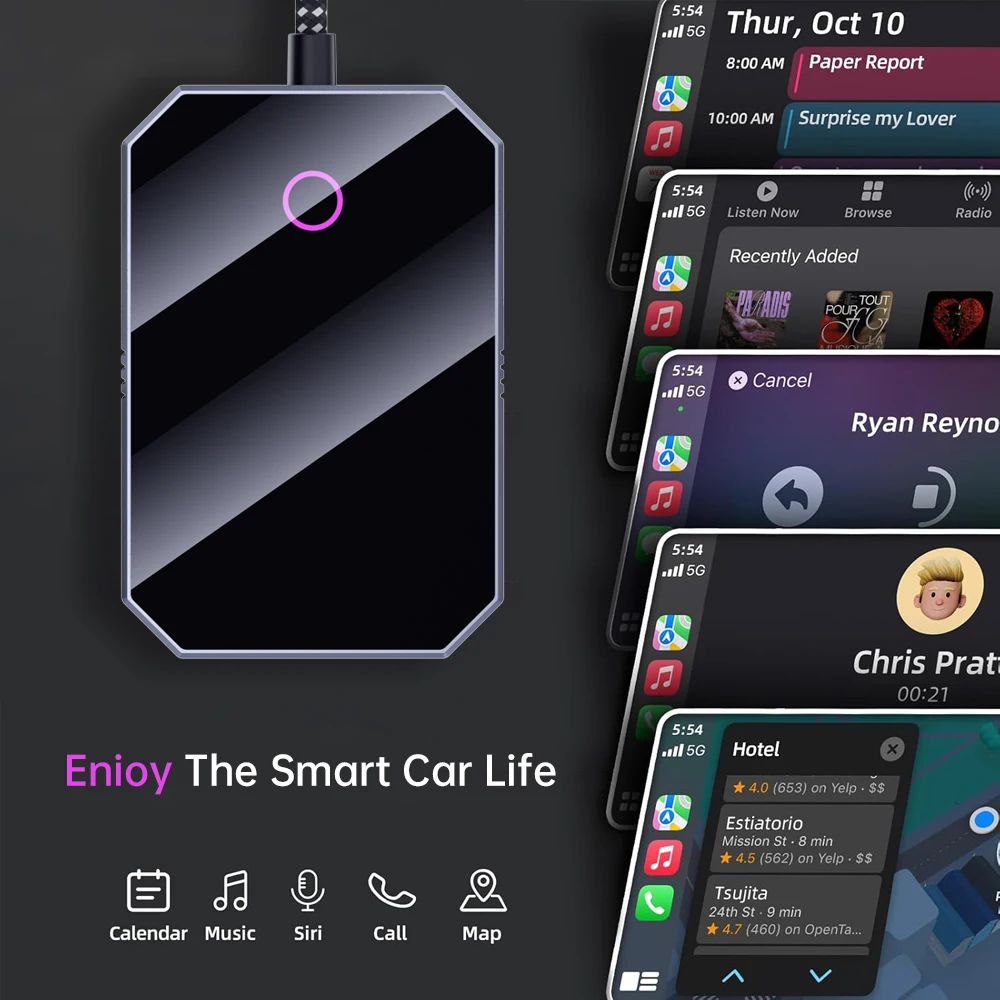 Wireless CarPlay Adapter OEM ODM 5.8Ghz Wifi Fastest Enhanced Connectivity Upgrade Kit