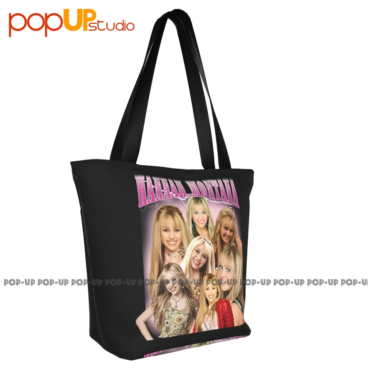 Hannah Montana Miley Cyrus P-198 Retro Handbags Reusable Shopping Bag Grocery Bag