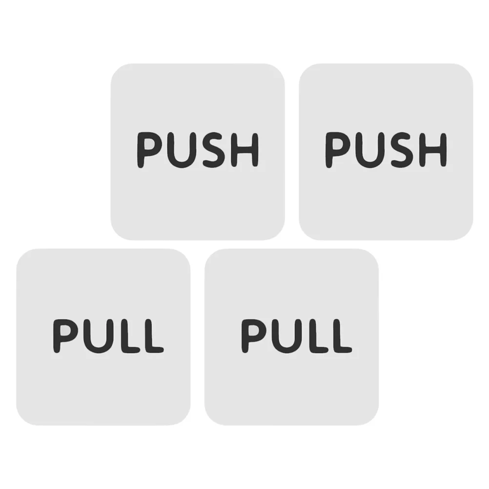 

2Pairs Acrylic Push Pull Sticker Signs Clear Self Stick Door Markers for Commercial Glass Doors Library Entrance