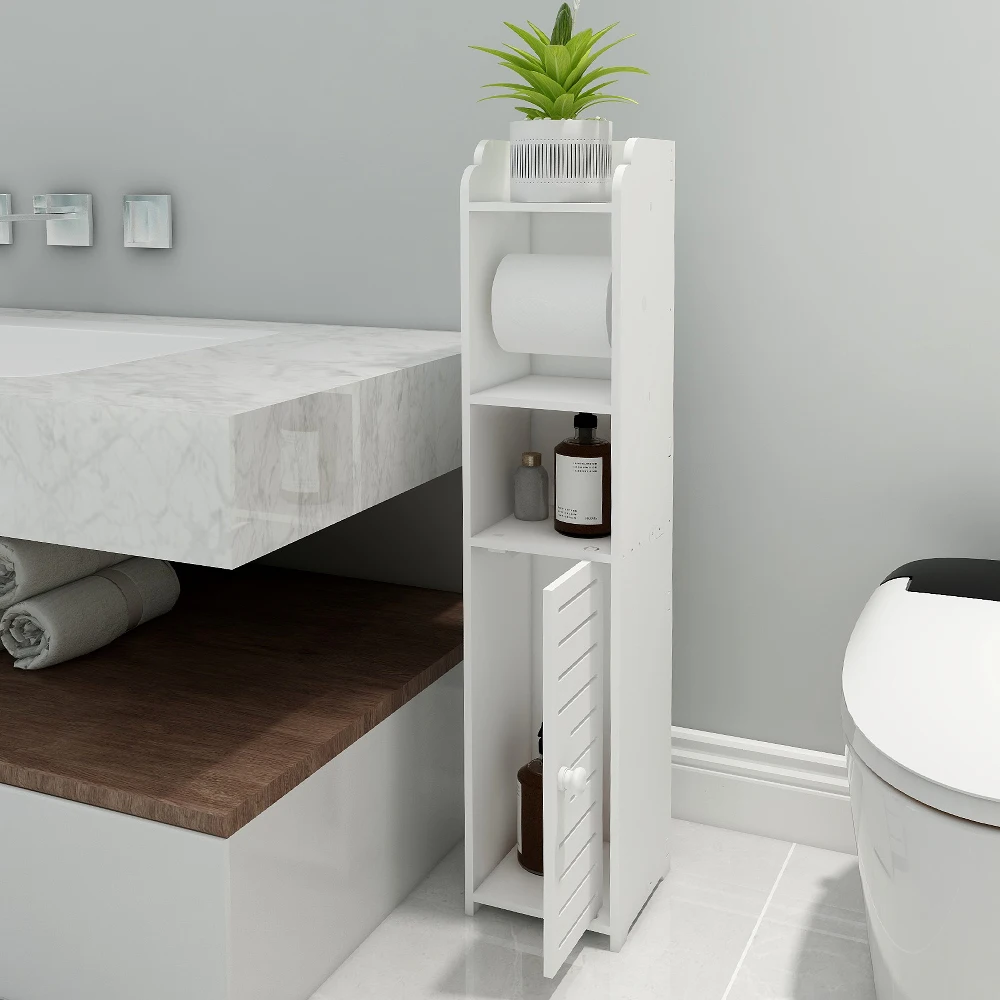 Toilettenpapierhalter, Säule mit Toilettenpapierhalter, Toilettenpapierhalter und 2-in-1-Bürstenhalter, Badezimmermöbel