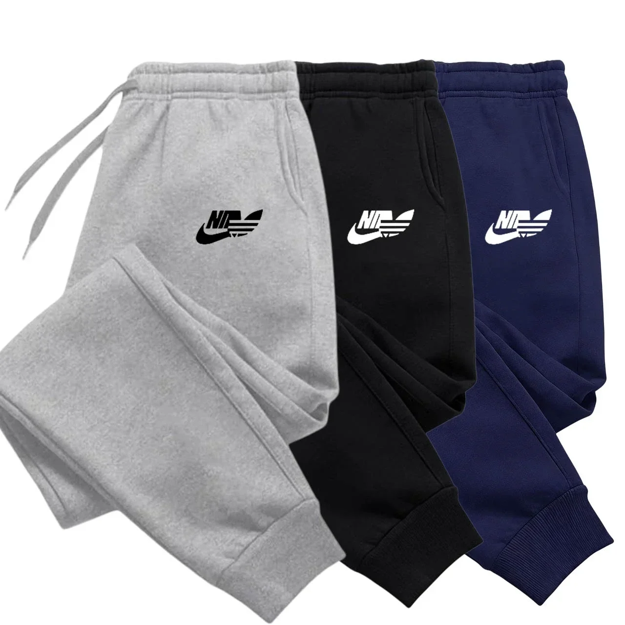 Trendy Athletic Printed Sweatpants For Men, Adjustable Drawstring, Deep Pockets, Breathable Fabric For All Seasons