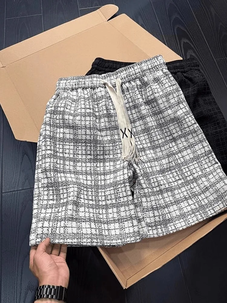 

Модные летние мужские клетчатые очки для окрашивания, свободные прямые дышащие спортивные верхняя одежда, модные молодежные повседневные брюки