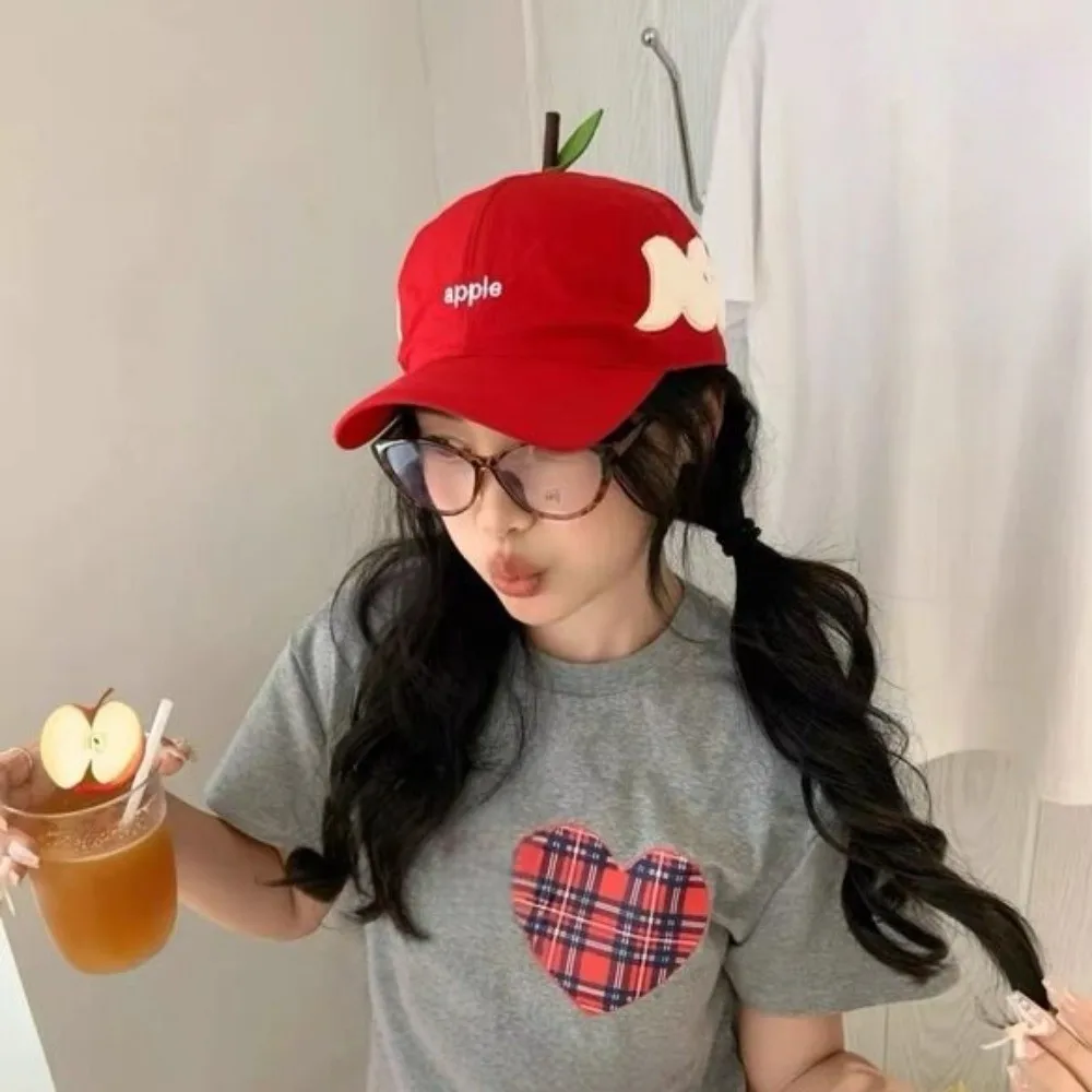 

Simple Cotton Fruits Baseball Cap Sunscreen Cool Embroidered Letter Hat Peaked Fashion Creative Fruits Cap Street