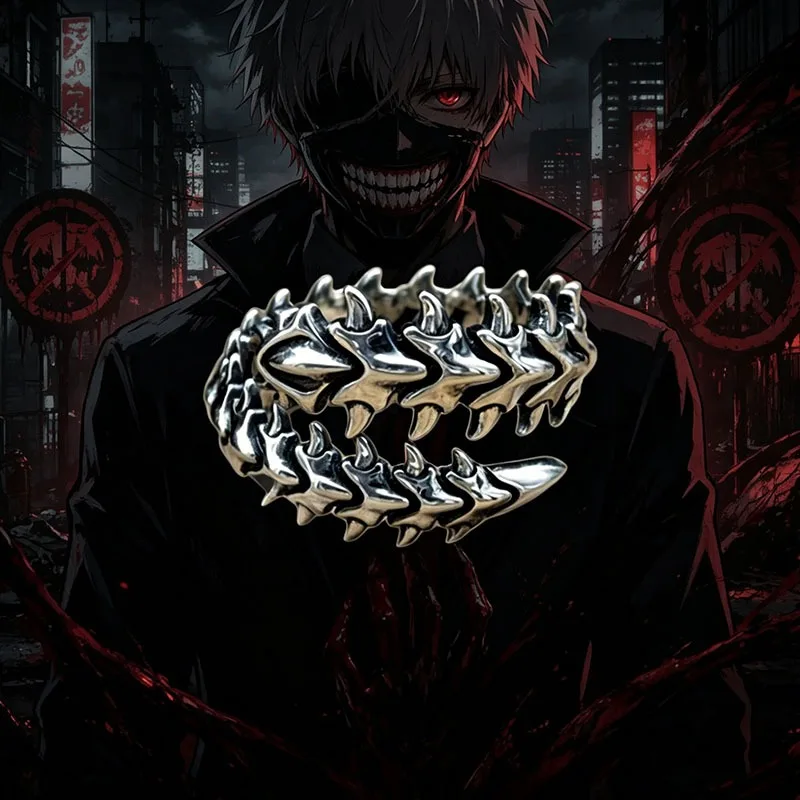 

Hot New Anime Tokyo Ghoul Cosplay Finger Accessories Unisex Resizable Spine Shape Accessories Japanese Anime Party Boy Gifts