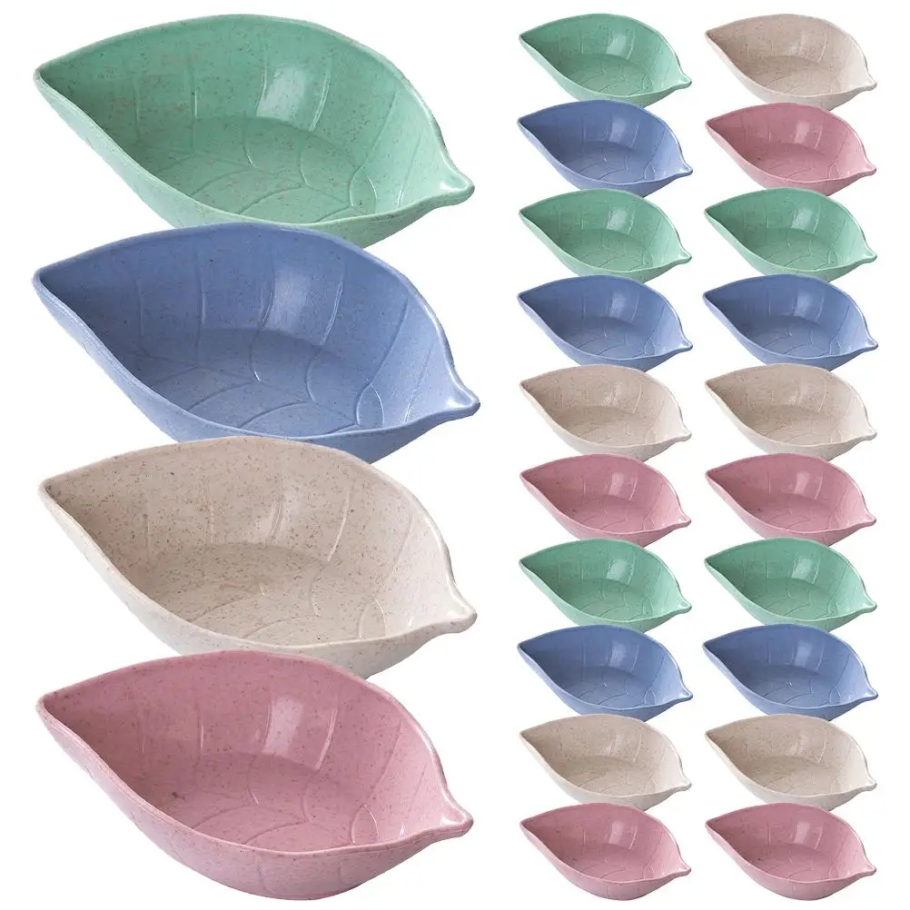 

40 Pcs Leaf Shape Sauce Vinegar Dipping Container Mustard Bowl Deep Wide Design Family Restaurant Kitchen Bar Use