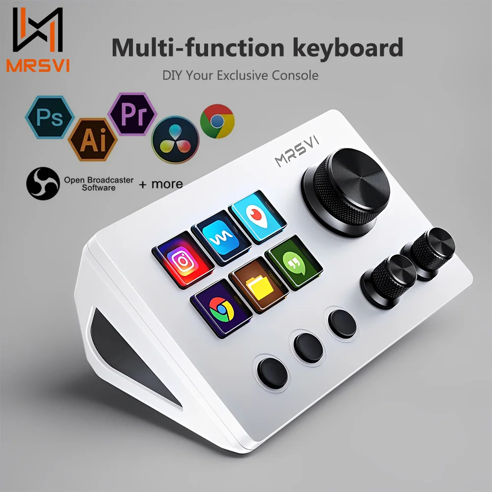 

MRSVI N3 Stream dock Keypad Screen Knob Customization Macro Mini Keyboard Visual Desktop Console for Desktop Computer Gifts