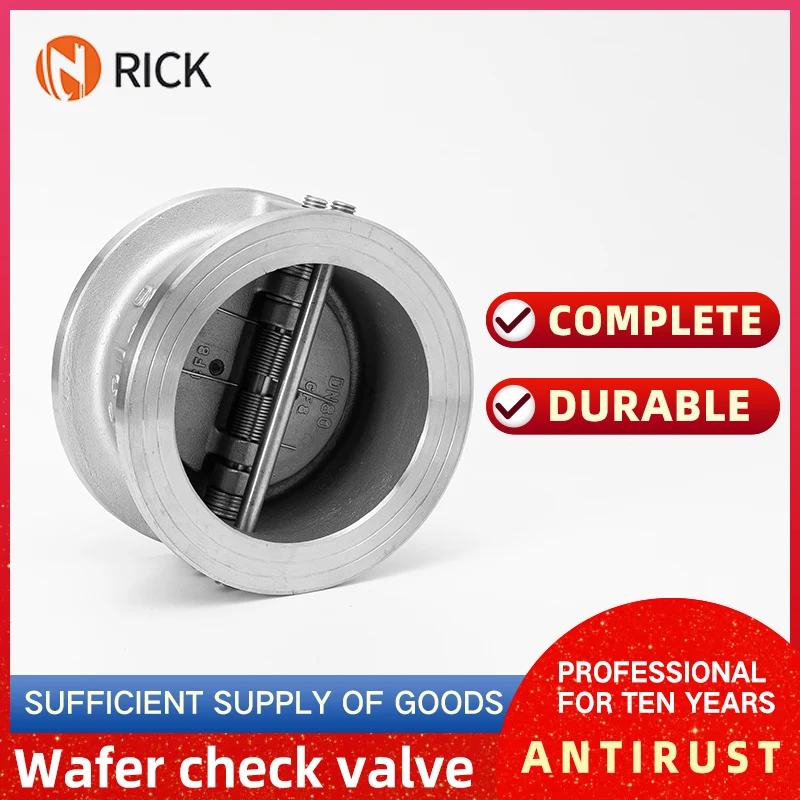 304 Stainless Steel Butterfly Check Valve H76W-16P Double Disc One-Way Check Valve DN50 80