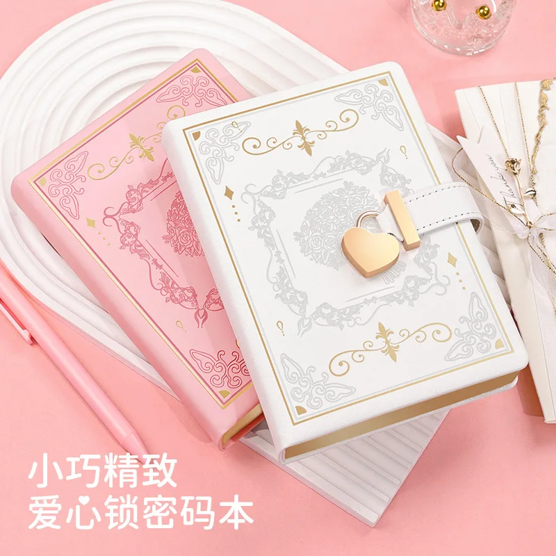 Love Lock Handbücher High Beauty Korean Little Fresh Notizbuch Tagebuch B6 mit Schloss Notizbuch