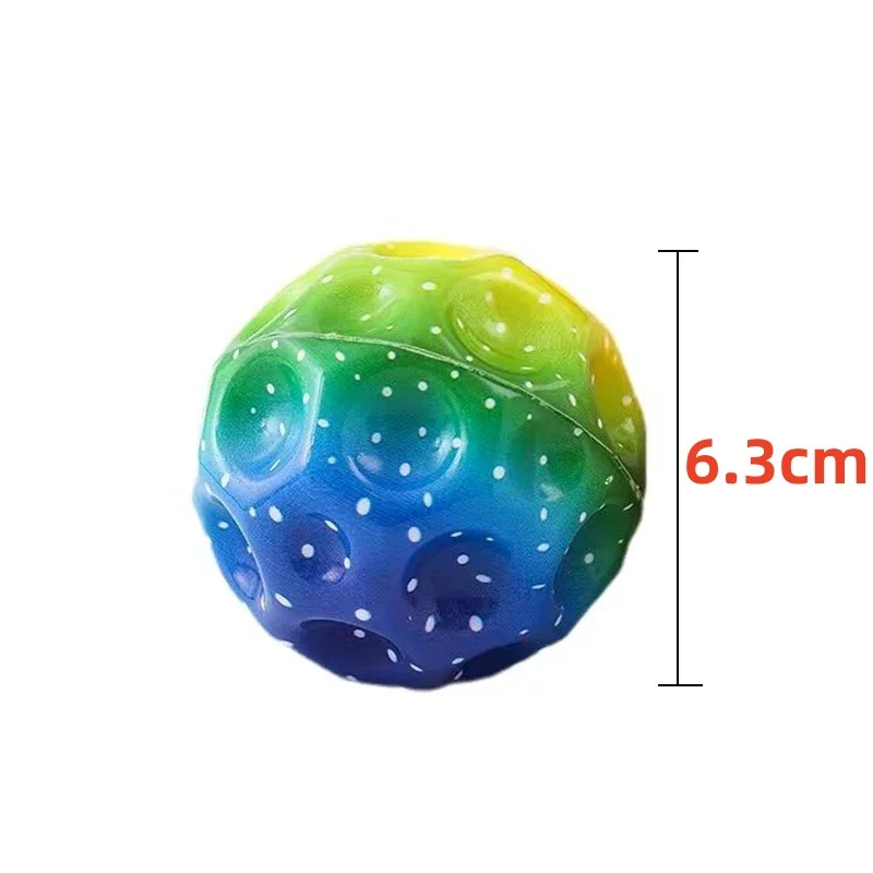 12Pcs Colorful High Resilience Hole Ball Toy Soft Bouncy Ball Anti Fall Moon Shape Porous Extreme  for Kids Outdoor Games Toys