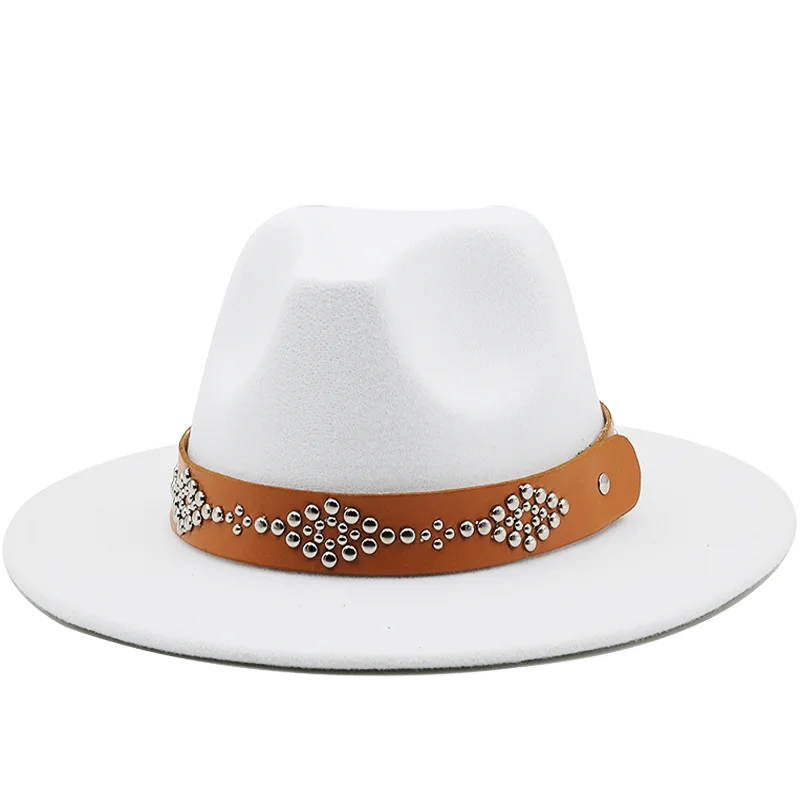 

Women's Men's Wool Hollow Western Cowboy Hat With Fashion Belt Size Gentleman Lady Jazz Cowgirl Jazz Toca Sombrero Cap