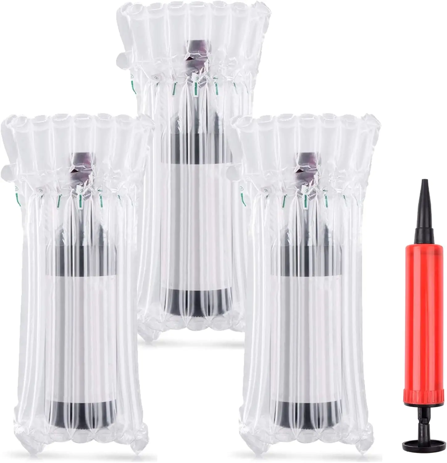 

50 Pack Inflatable Wine Bottle Protectors for Travel, Bubble Cushion Wrap for Safe Shipping and Luggage