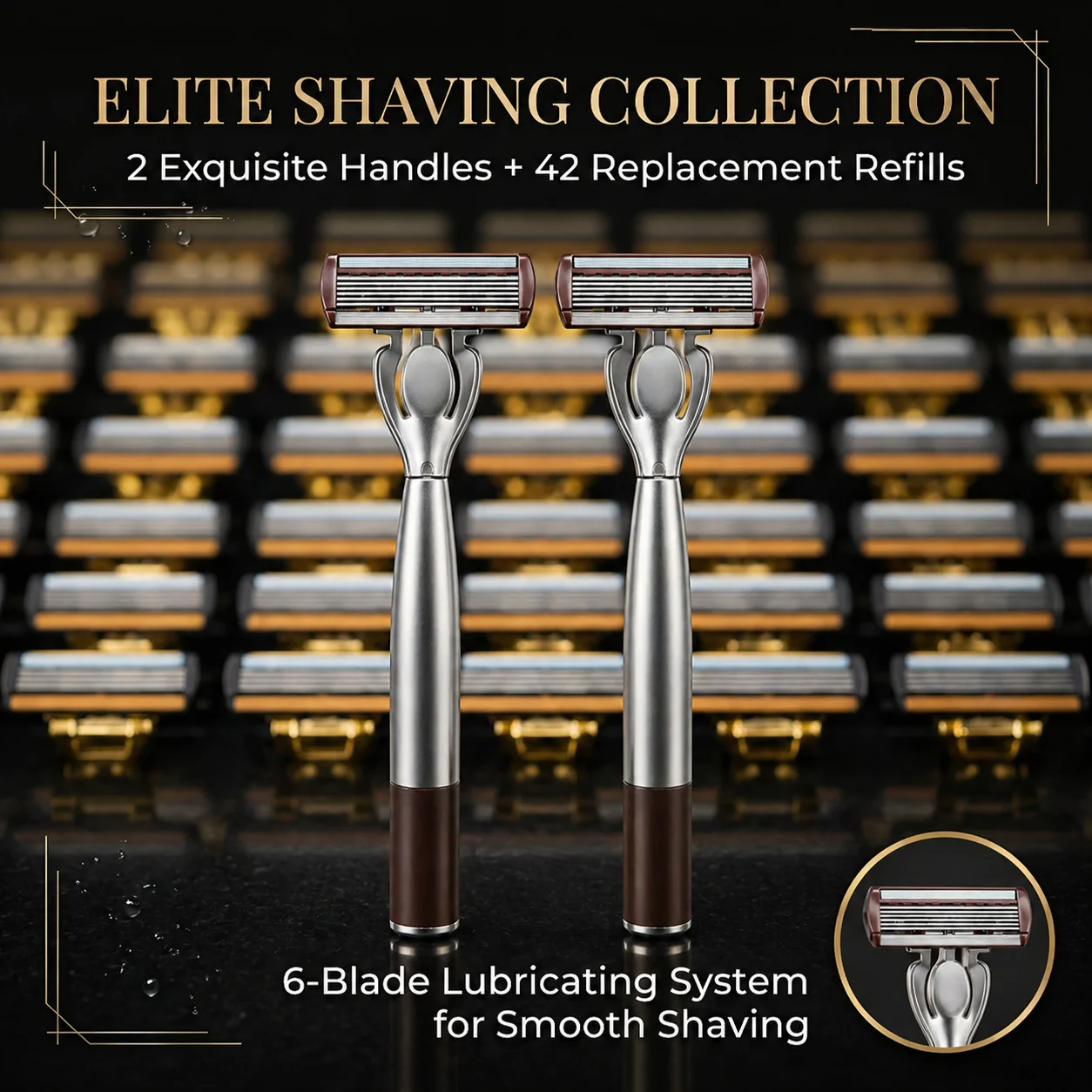 

[Men's Shaving Set] Six layer Blade Design for Anti slip Sharp Shaving Pain free Men's Essential Item