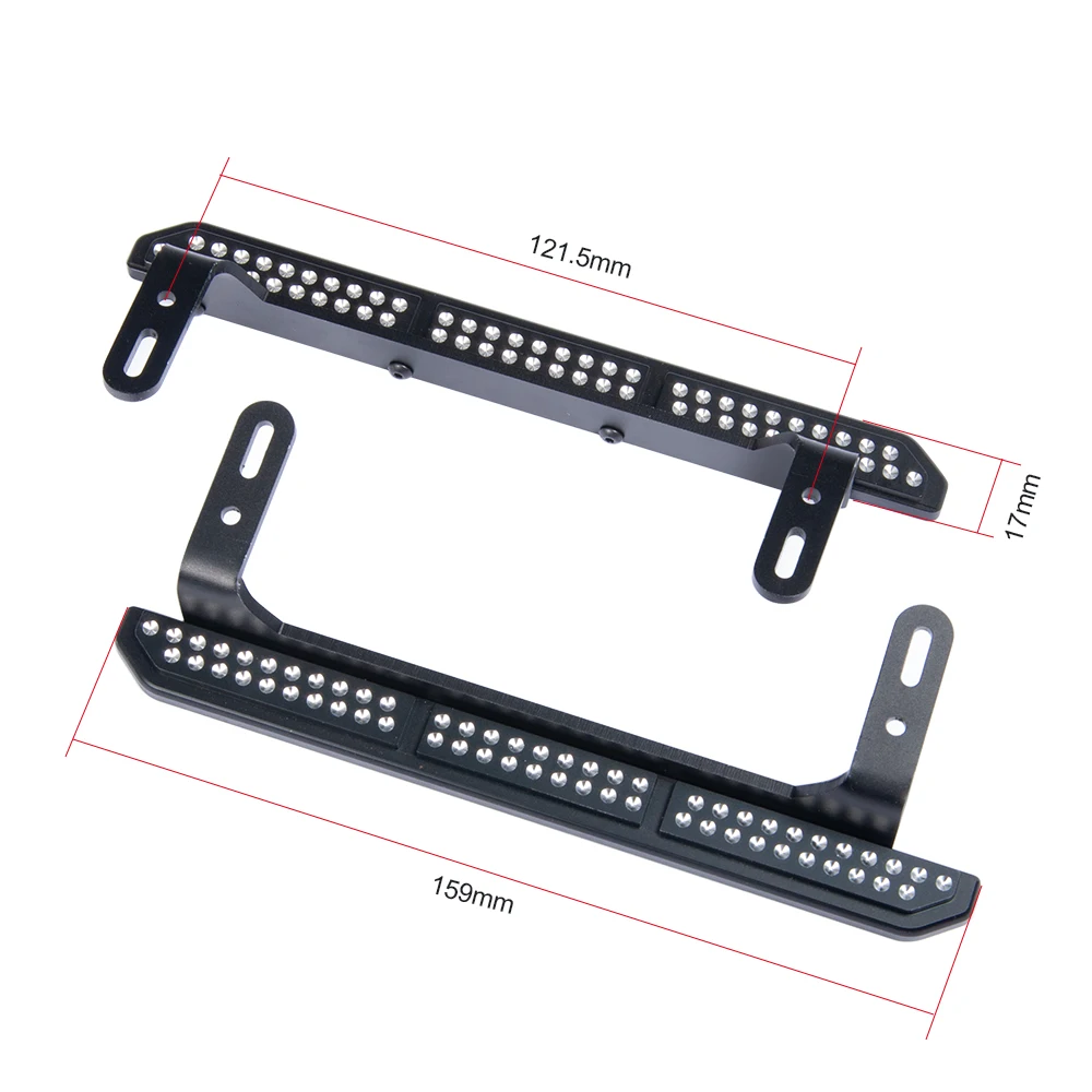 MIBIDAO 2Pcs Metal Side Pedal Rock Sliders Board Footplate For 1/10 TRX-4 TRX4 Bronco Chevrolet Blazer K5 RC Crawler Car