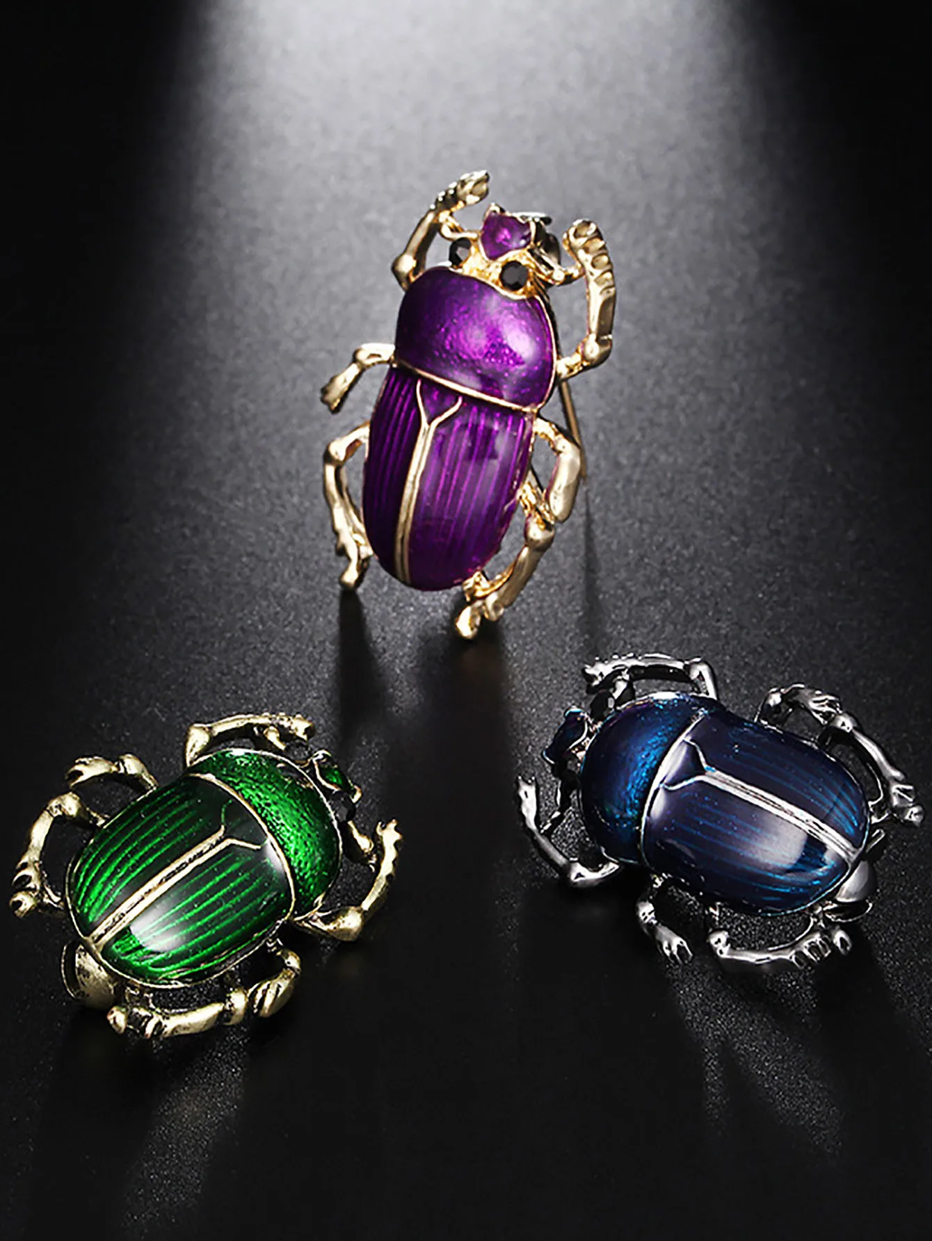 Vintage Enamel Beetle Shape Brooch For Women Men Insect Animal Versatile Clothing Decoration Brooch Jewelry Christmas Gifts