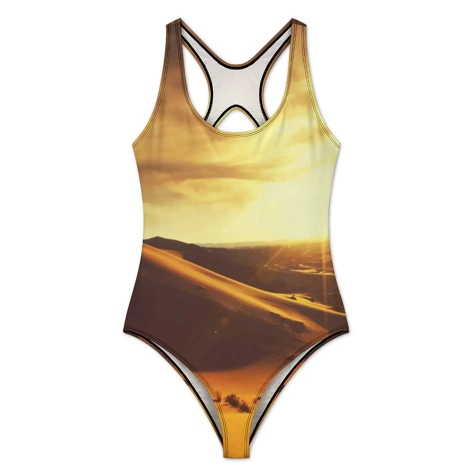 Sahara Desert Swimsuit Golden Sunset Push Up Swimwear One Piece Surfing Bathing Suits Swimsuits Sexy Beach Outfits Large Size