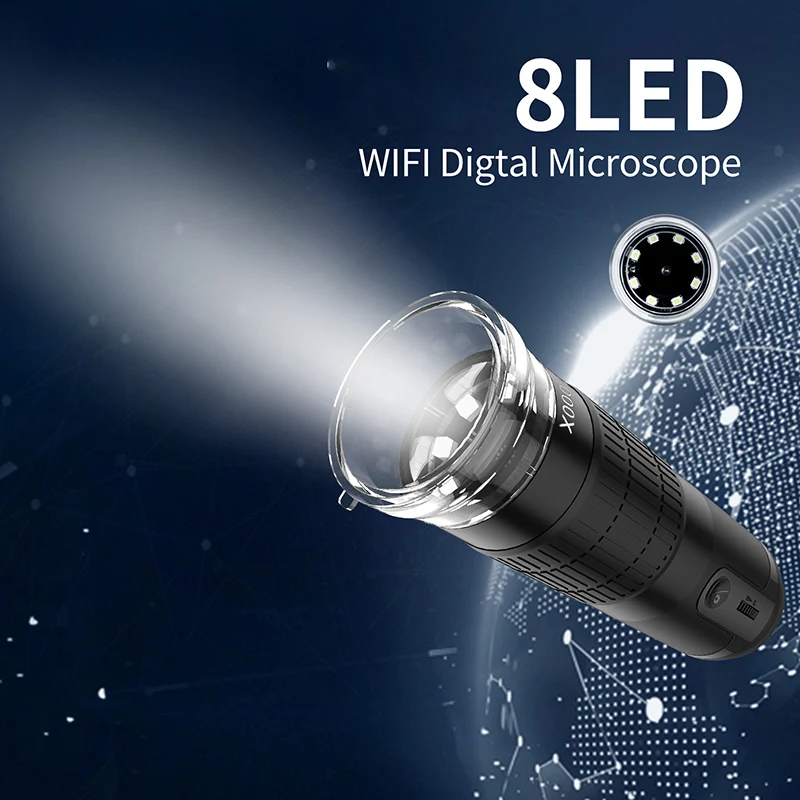 Wifi Digital Microscope Magnifier 50-1000X 1080P Microscope for Soldering Mobile Phone Repair Kids Student Skin Coins Inspection