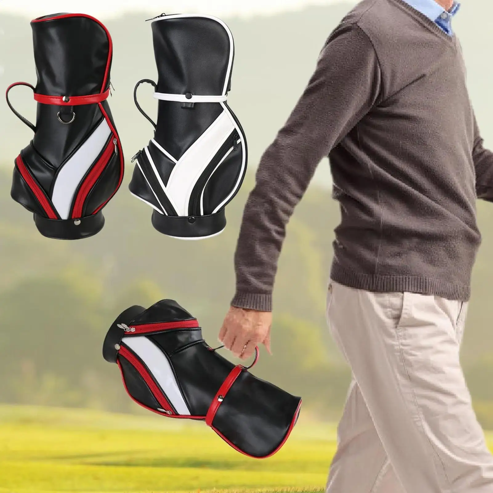 Wine Bags For Wine Bottles Single Bottle Wine Cooler Bag PU Carrier With Multiple Pockets Storage Pouch For Beach Golfer Parties