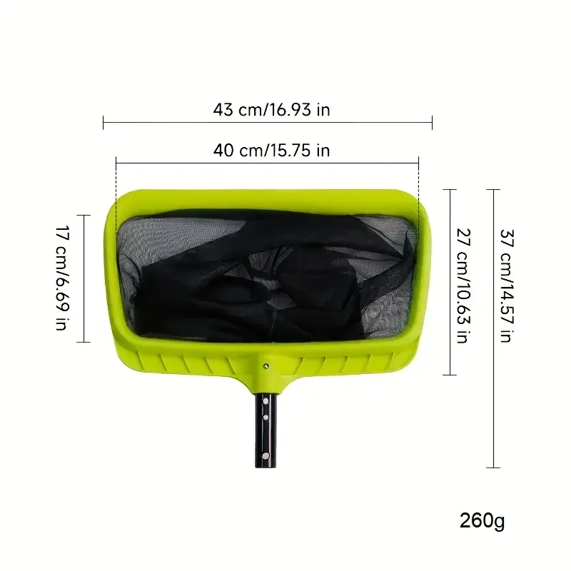 高耐久 ABS 水泳葉すくい、深い細かいナイロンメッシュネットバッグで迅速なクリーニング、プールメンテナンスツール