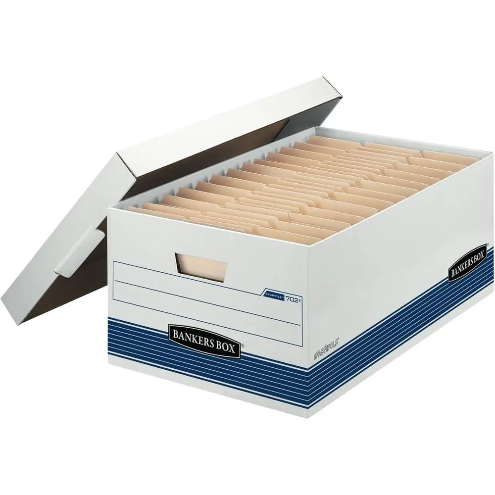

24 Inch Legal-Size Medium Duty Storage Boxes with Lids, 12-Pack, Assembled