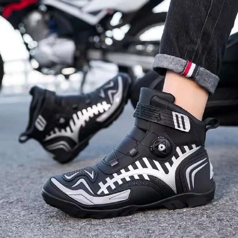 Unisex Motorcycle Riding Boots Breathable Chopper Cruiser Touring Motocross Shoes Men's Women's Cycling Motorbike Boots