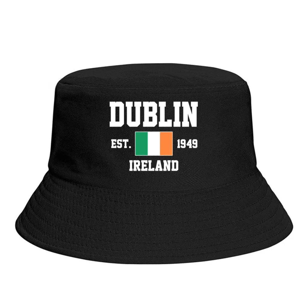 

Bucket Hats Ireland EST.1949 Dublin Emblem Flag Sun Shade Cool Outdoor Summer Fisherman Caps Fishing Hat