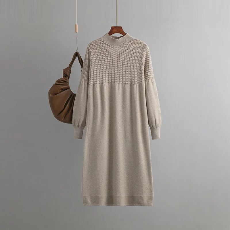 Winter Loose Casual Women Knit Dress Fashion Autumn Sweater Dress Long Sleeves Outwear Female Warm Soft Oversize Dresses Elegant