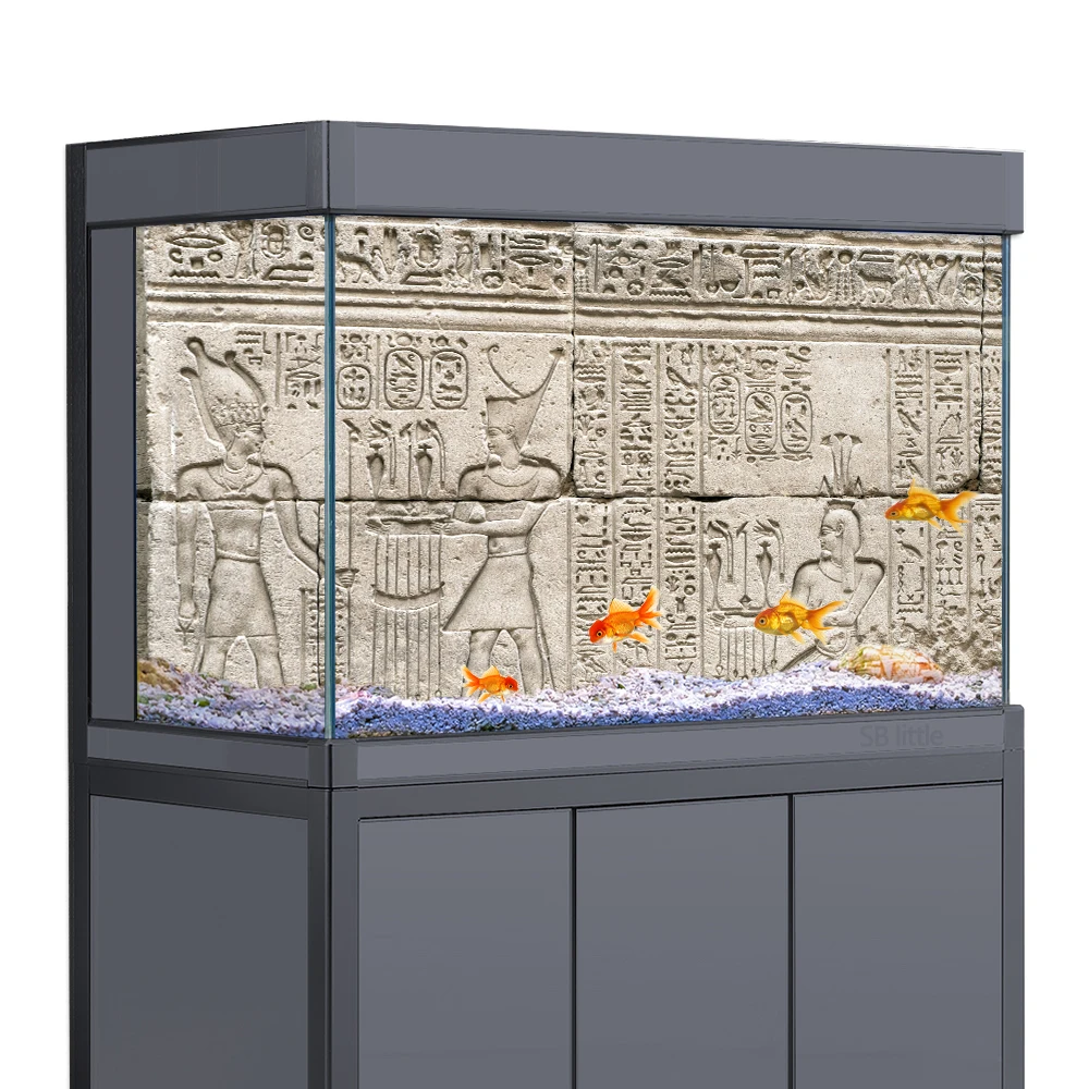 

Fish Tank Background Sticker, Ancient Egypt Statue HD Printing Wallpaper Aquarium Backdrop Decorations PVC