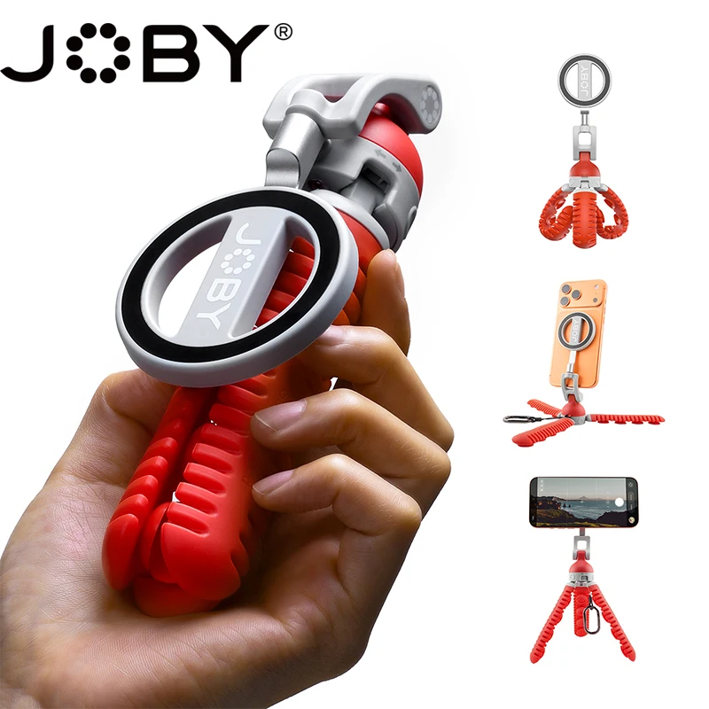 Trípode Flexible para Teléfono de Aleación de Aluminio JOBY PZ01, Anillo Adaptador Magnético Magsafe, Mini Trípodes Octopus para iPhone, Viajes, Vlog, Tiktok