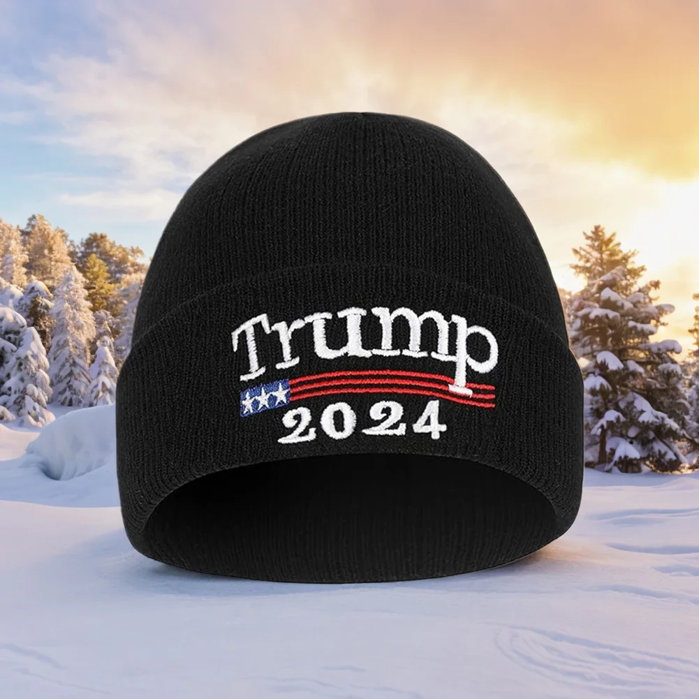 2024 Trump Beanie Hat Breathable Donald Trump Hat USA Trump Knit Hat Trump Winter Knit Hat for Autumn Winter